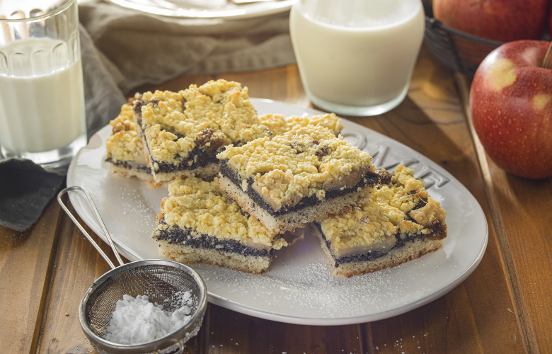 Recept → Jablkovo-makový koláč s tvarohom Recept → Jablkovo-makový koláč s tvarohom