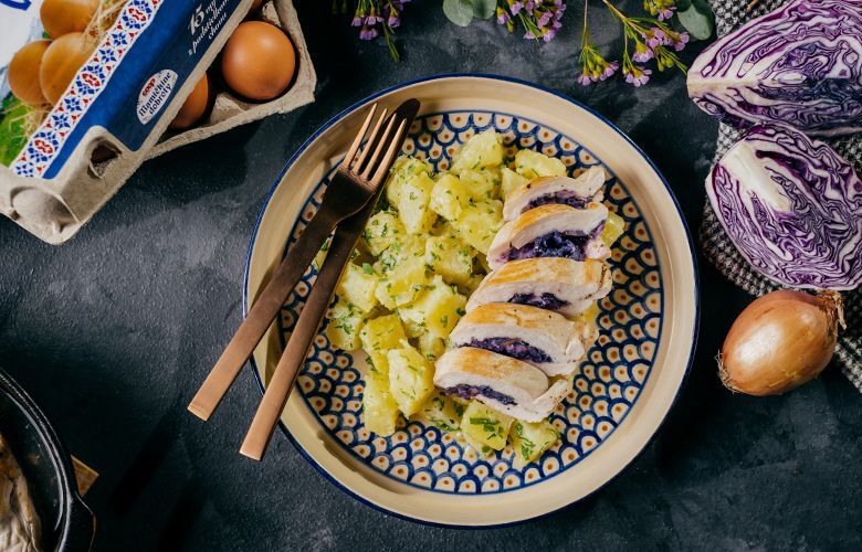 Recept → Kuracie prsia plnené červenou kapustou